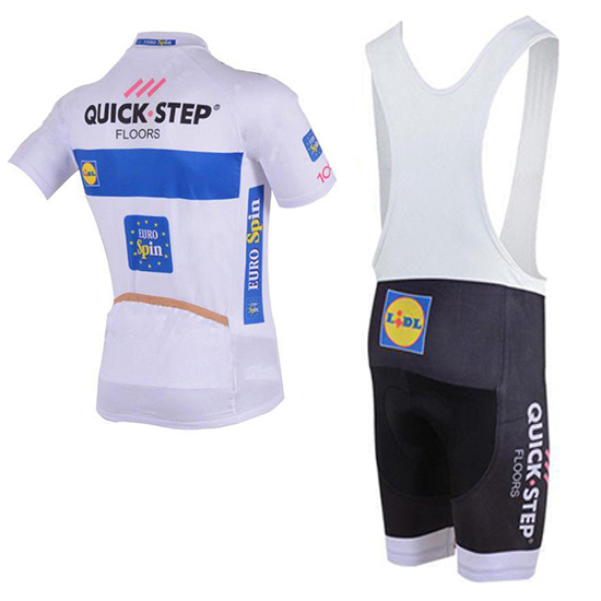 2018 Maillot Quick Step Floors Tirantes Mangas Cortas Blanco